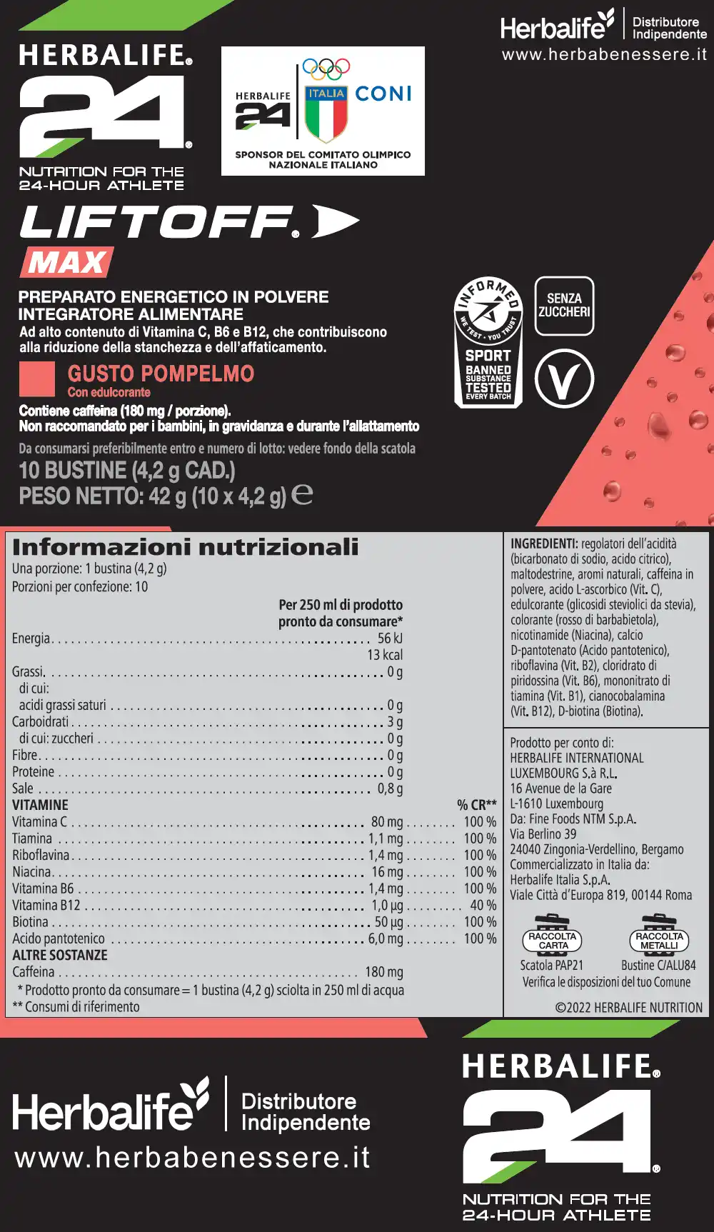 liftoff max herbalife ingredienti liftoff max herbalife etichetta liftoff max herbalife informazioni nutrizionali