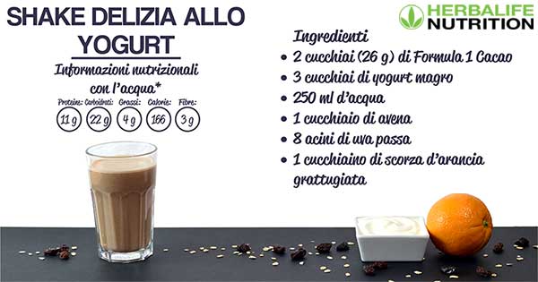 herbalife ricetta frullato delizia allo yogurt