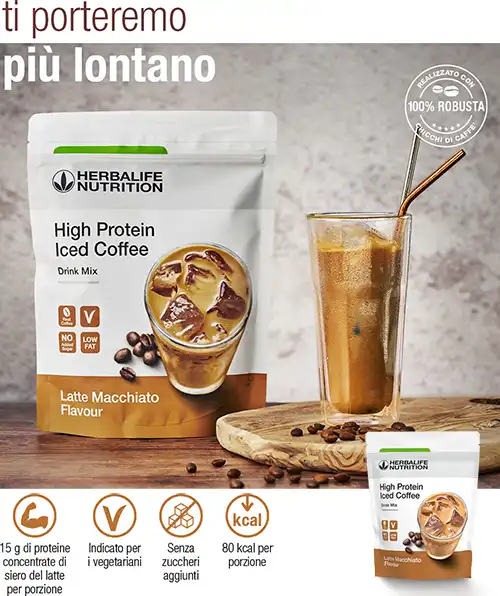 high protein iced coffee latte macchiato herbalife