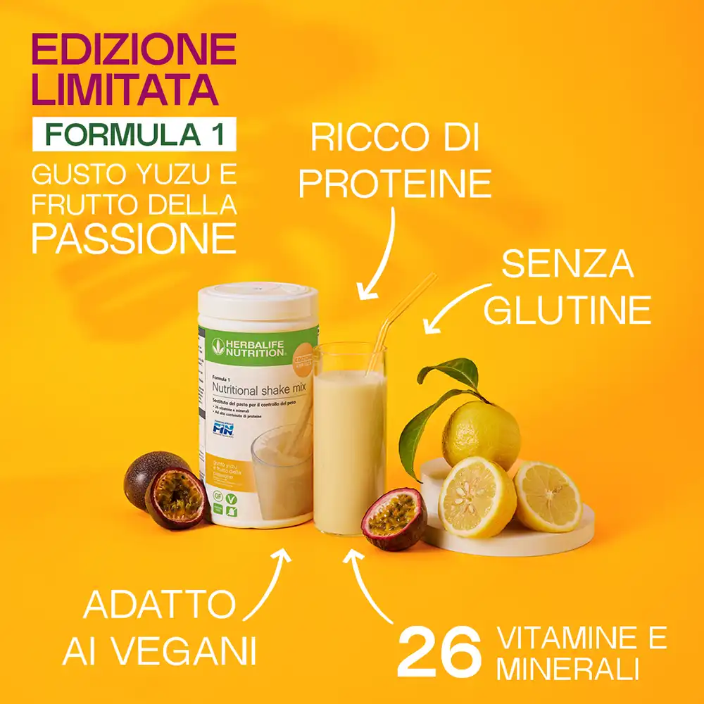 frullato herbalife formula 1 yuzu e frutto della passione