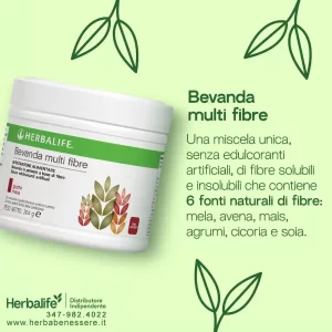 bevanda multi fibre herbalife fibre solubili e insolubili 6 fonti naturali di fibre mela avena mais agrumi cicoria e mais