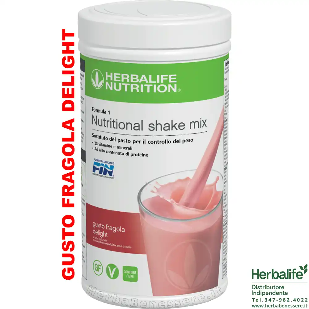 herbalife formula 1 herbalife sostituto del pasto herbalife gusto fragola delight barattolo 550gr 4463