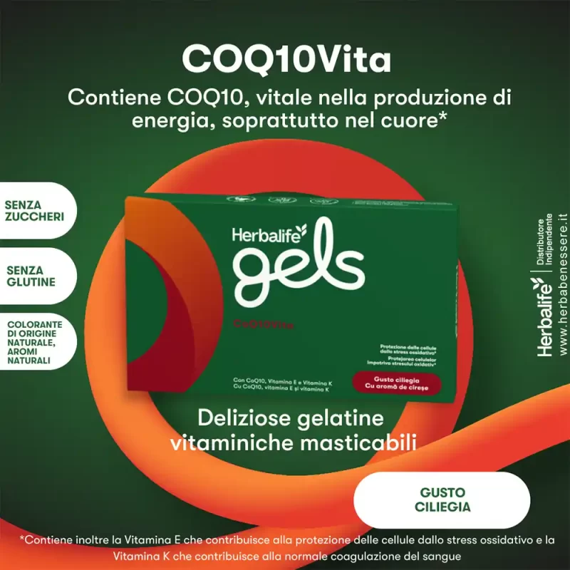 Herbalife Gels COQ10Vita contiene coq10 vitale nella produzione di energia soprattutto nel cuoreย herbalife gels coq10vita contiene coq10 vitale nella produzione di energia soprattutto nel cuore
