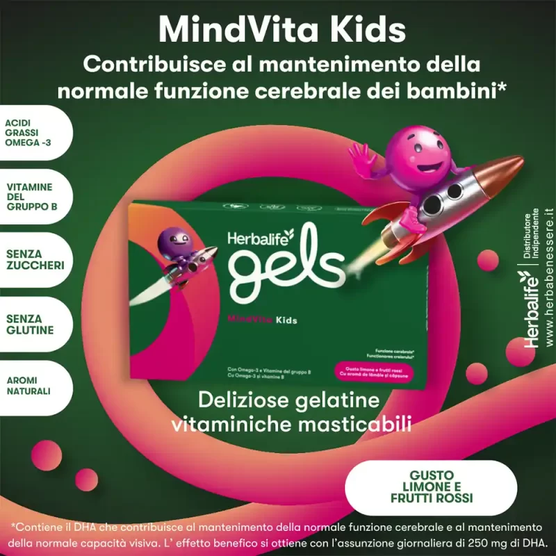 Herbalife Gels MindVita Kids contribuisce al mantenimento della normale funzione cerebrale dei bambini herbalife gels mindvita kids contribuisce al mantenimento della normale funzione cerebrale dei bambini